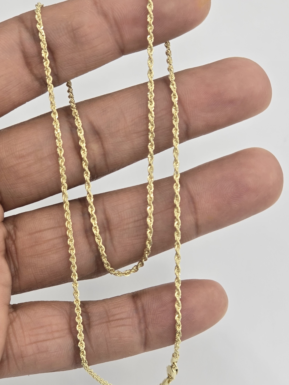 10kt Real Gold Rope Chain 1.6mm 18 Inch